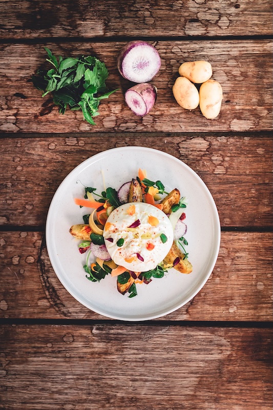 recette de Burrata et potatoes aux épices
