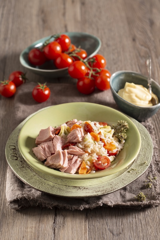 recette de Salade de riz au thon et à la mozzarella