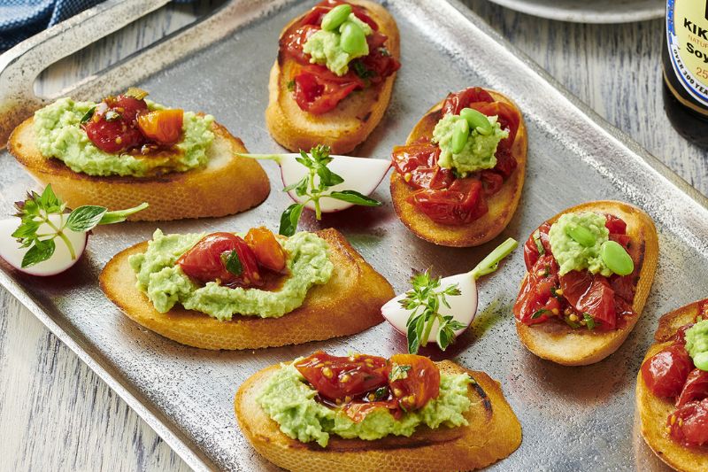 Bruschettas aux edamame