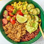 Burrito bowl au pulled pork