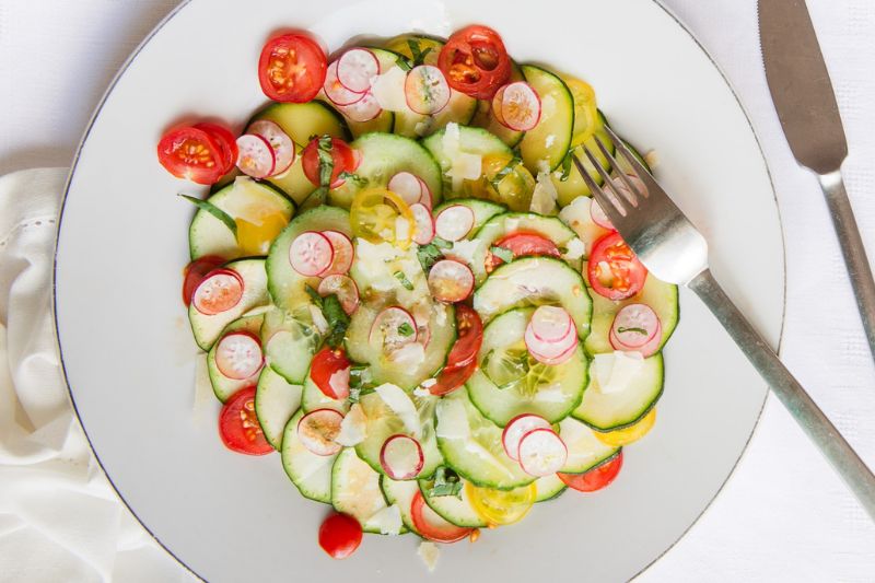 carpaccio végétarien aux légumes d’été