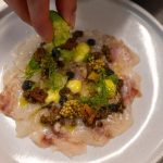 Carpaccio de bar aux olives