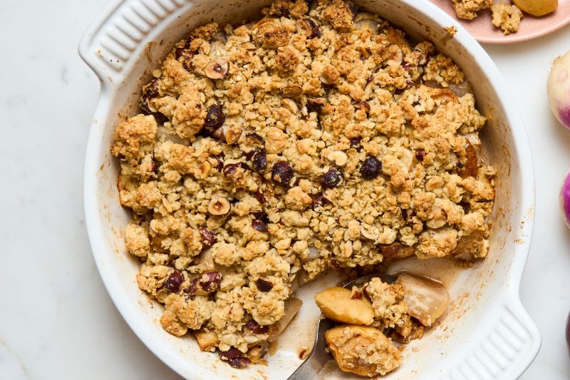 Crumble aux pommes et aux navets