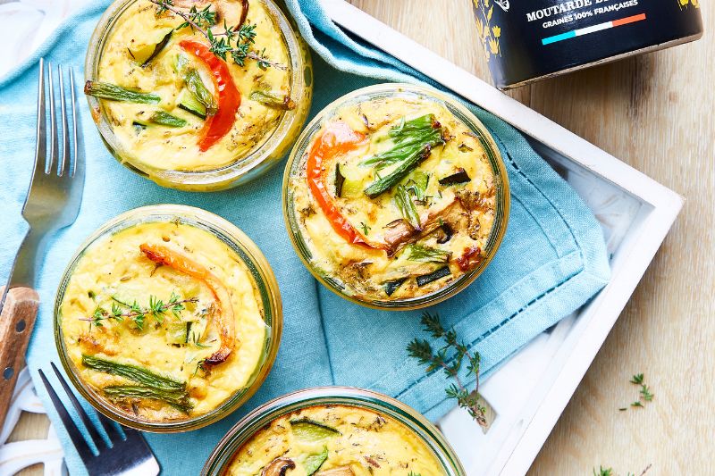 Petits flans de légumes à la moutarde