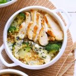 Gratins de brocoli et boulgour à la Fourme