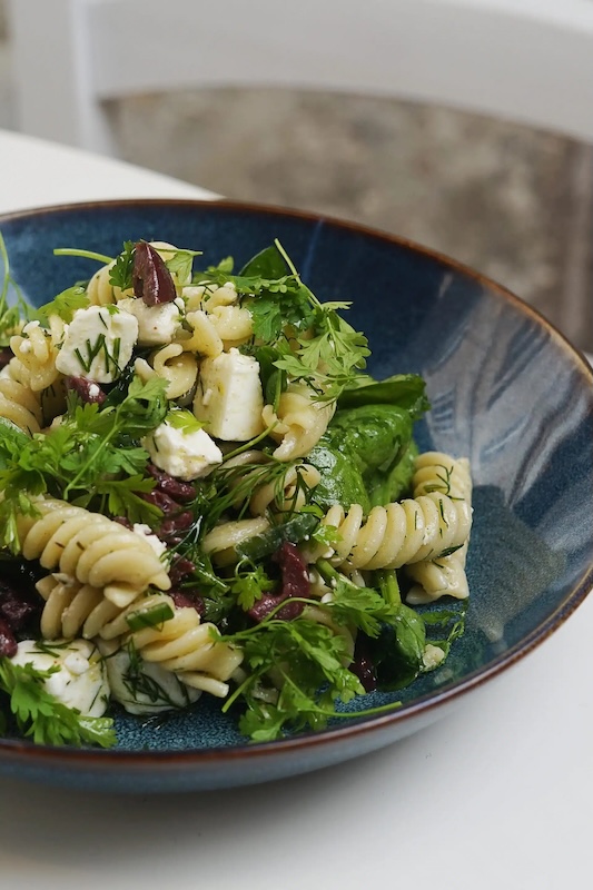 recette de Salade de fusilli aux épinards