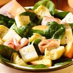 Salade de pêche mortadelle et Morbier