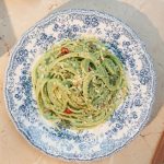 Spaghetti au pesto anchois et câpres