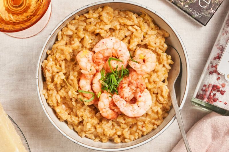 Risotto aux crevettes et bisque de homard