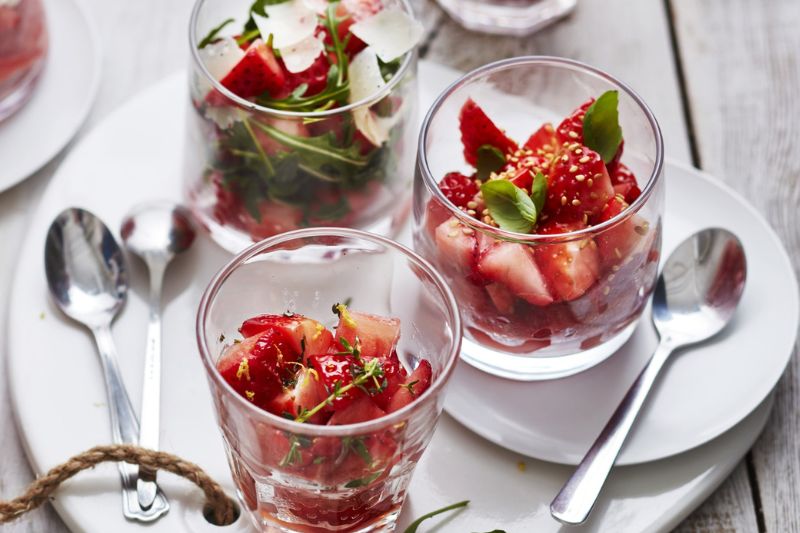 Verrines de fraises poêlées à customiser