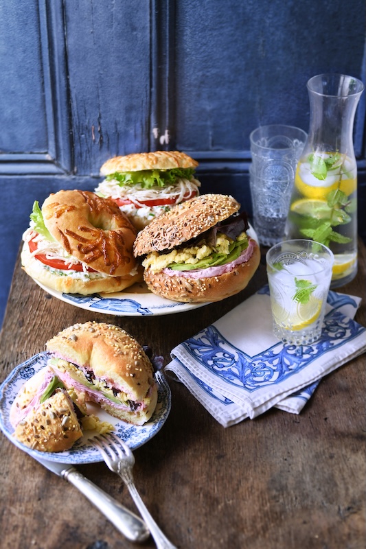recettes de Bagel fermier et bagel végétarien