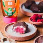 recette de Bouchées framboise, coco, chocolat