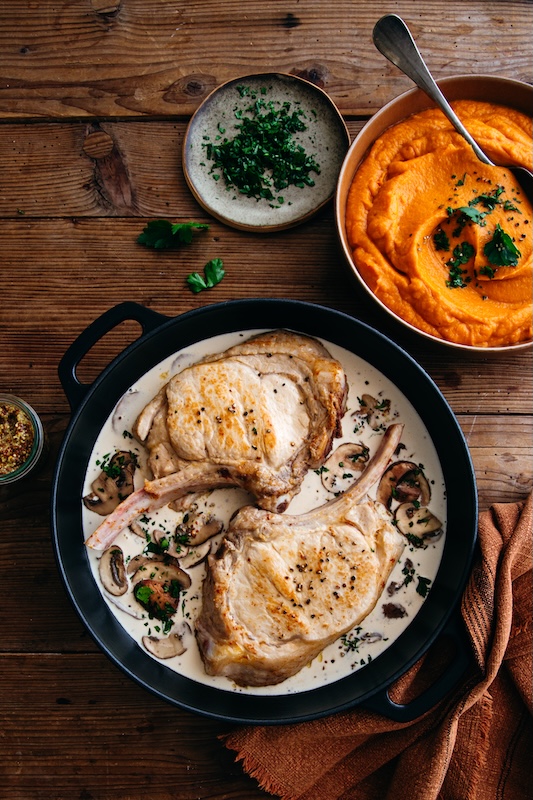 recette de Côte de veau aux champignons
