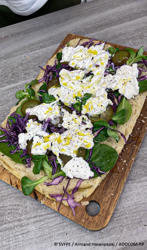 recette de Focaccia aux jeunes pousses d’épinards
