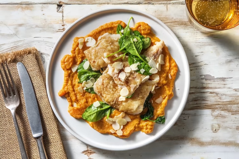 recette de Lieu à la meunière et tombée d'épinards