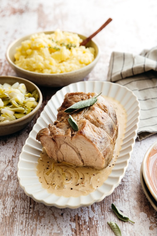 recette de Rôti de veau mijoté au vin