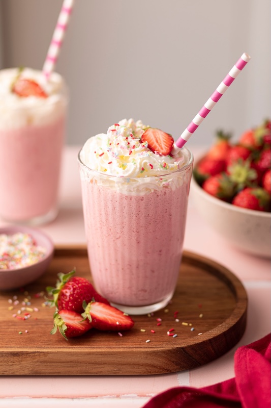 recette de Milkshake à la fraise