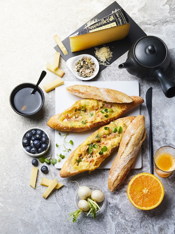 recette de Baguettes garnies au jambon et à l’Appenzeller