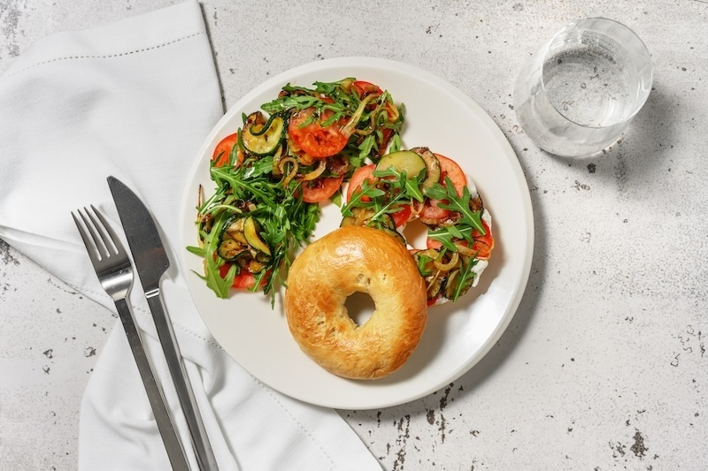 recette de Bagel aux légumes du soleil et mozzarella