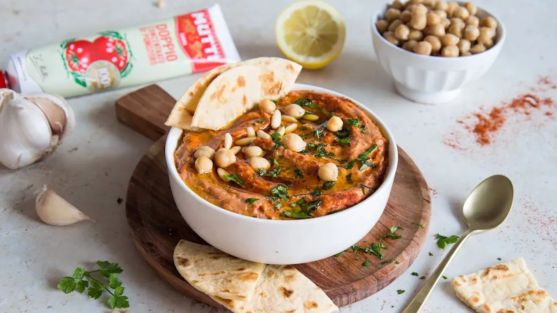 recette de Houmous au double concentré de tomates