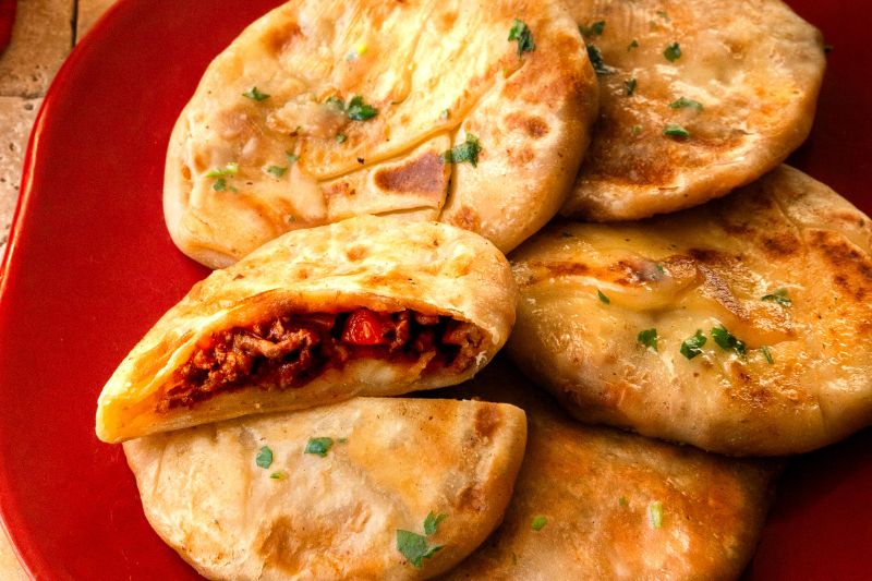 Cheese naans boeuf tomate