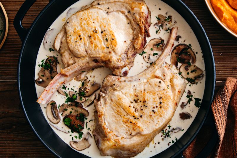 Côte de veau aux champignons
