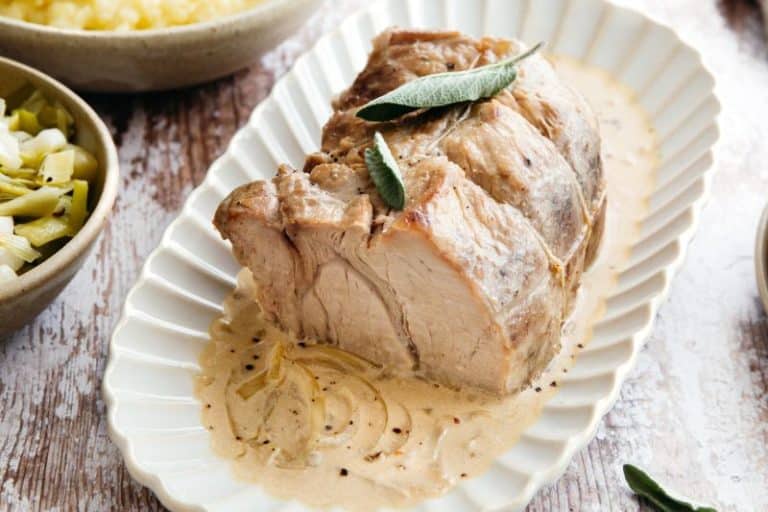 Rôti de veau mijoté au vin
