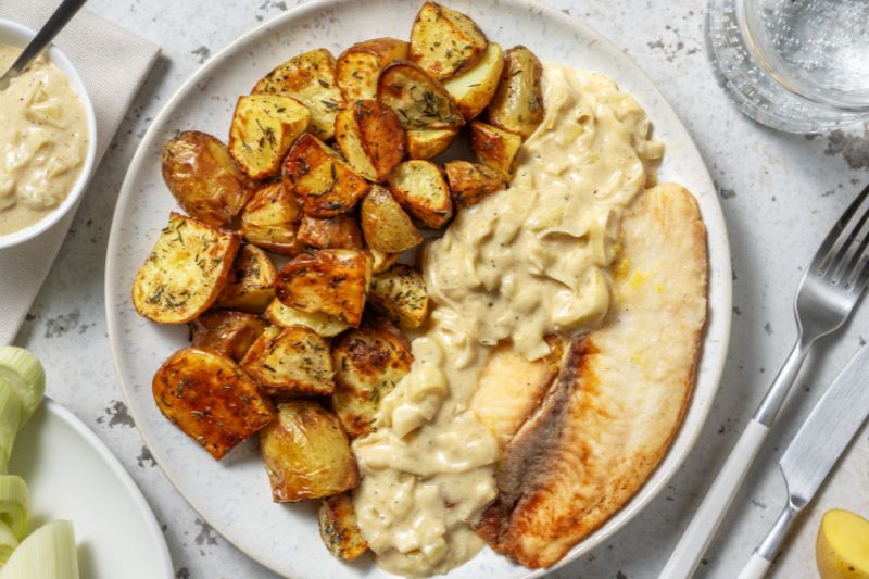 Filet de lieu et fondue de poireau
