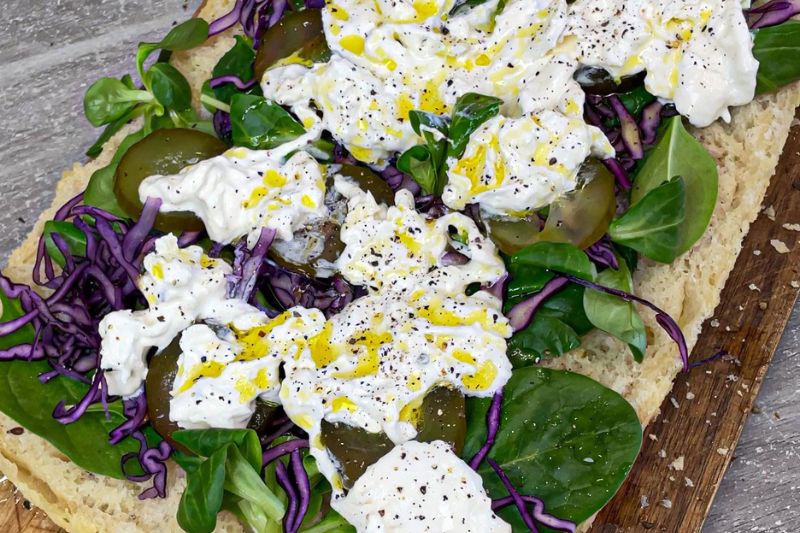 Focaccia aux jeunes pousses d’épinards