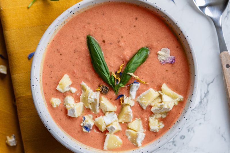 Gaspacho de tomates au Neufchâtel