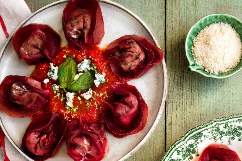 Pâtes bresaola à la sauce tomate