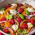 Salade de lentilles framboise et truite