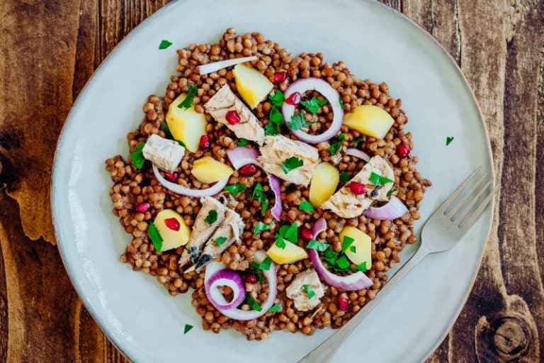 Salade de lentilles aux maquereaux