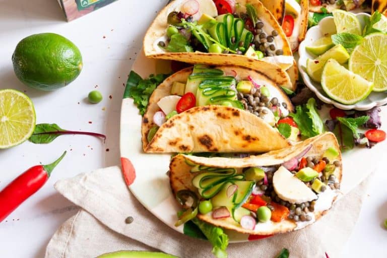 Tacos aux lentilles vertes du Puy