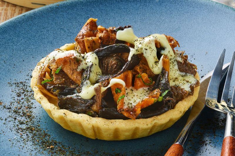 Tartelettes aux champignons et Mont d’Or