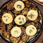 Tarte tatin aux aubergines et Pélardon