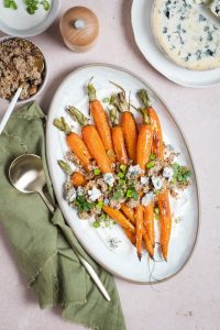 recette de Carottes rôties au crumble de Fourme