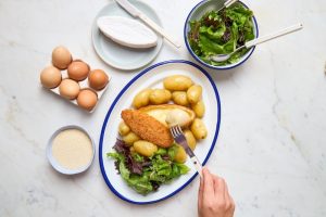 recette de Fromage pané pommes grenailles