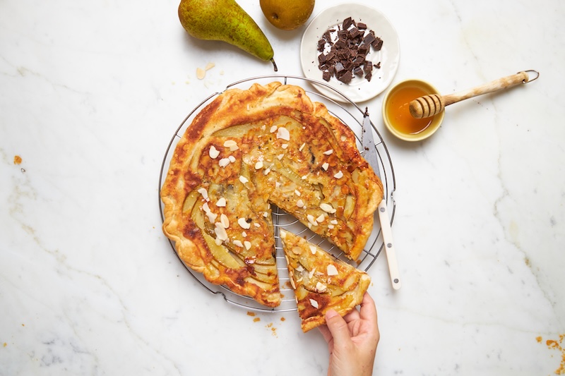 recette de Tarte renversée poire choco