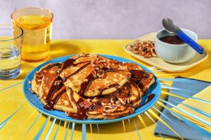recette de Pancakes banane chocolat pécan