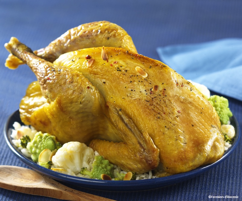 recette de Pintade rôtie choux en risotto