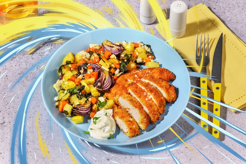 recette de Poulet crispy épinards et mayo