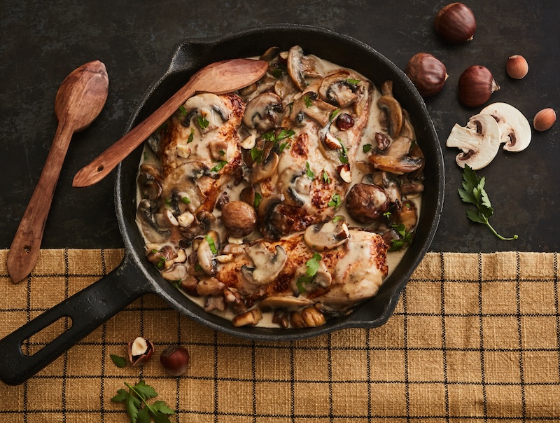 recette de Filets de poulet rôti à la forestière
