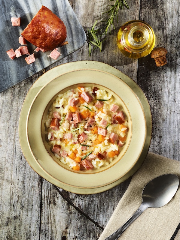 recette de Risotto à la saucisse de Morteau et à la courge