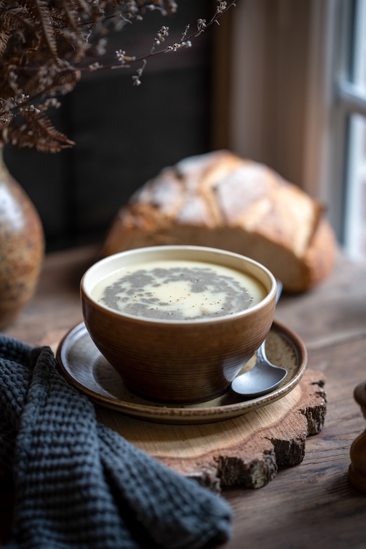 recette de Velouté d’automne au sésame noir