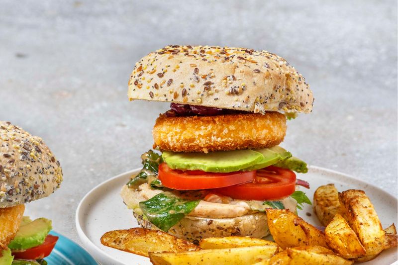 Burger à la mozzarella panée