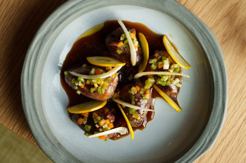 Coeurs de canard rôti