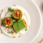 Crêpes au saumon et purée de tomates