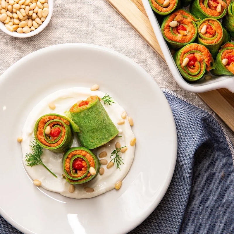 recette de Crêpes au saumon et purée de tomates