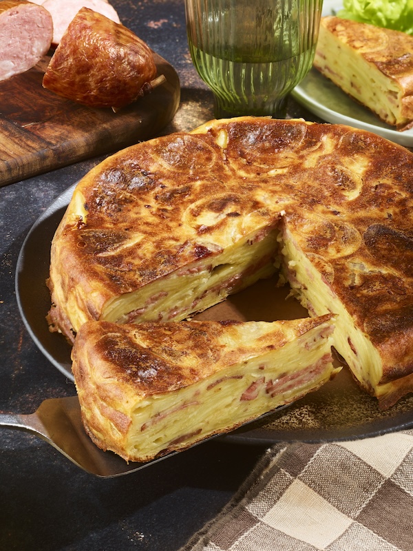 recette de Morteau en tian de pommes de terre